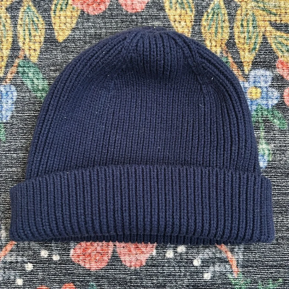 Gap Toddler Navy Blue Toddler Beanie Hat & Mittens Bundle, Size M/L